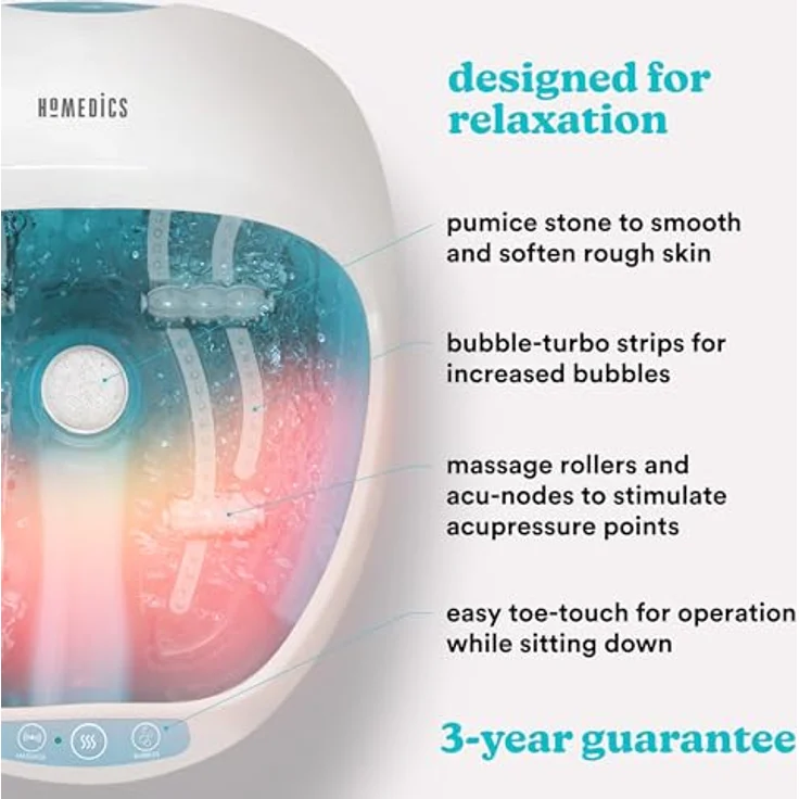 HoMedics FS-250-EU Spa Deluxe Fußsprudelbad mit Heizung – Bild 5