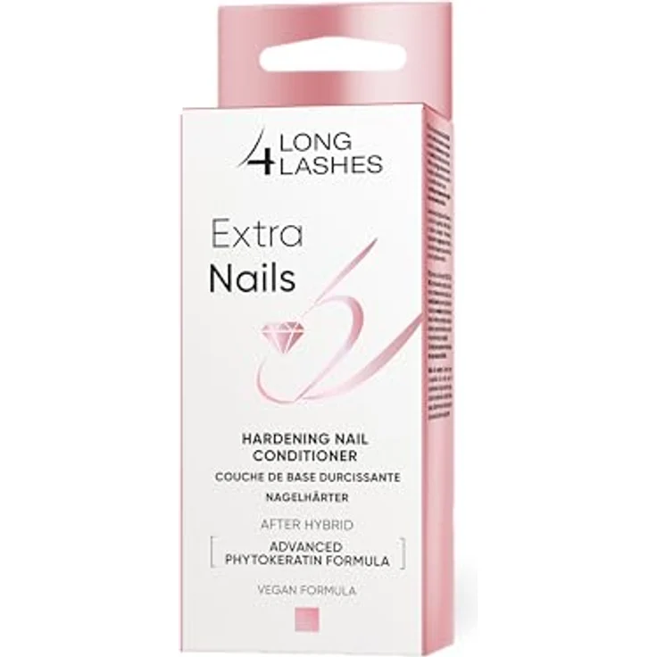 Long4Lashes Extra Nails Nagelhärter, 10 ml | All-in-One Nagelpflege, Basislack und Pastellrosa Farblack für Regeneration und Schutz – Bild 2