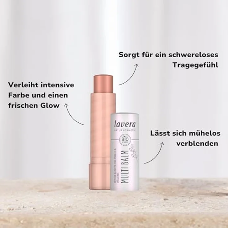 lavera Multi Balm Blister Sundown Gold 03, Vegan & Naturkosmetik für Augen, Lippen & Wangen, Frischer Glow, Müheloses Verblenden – Bild 3