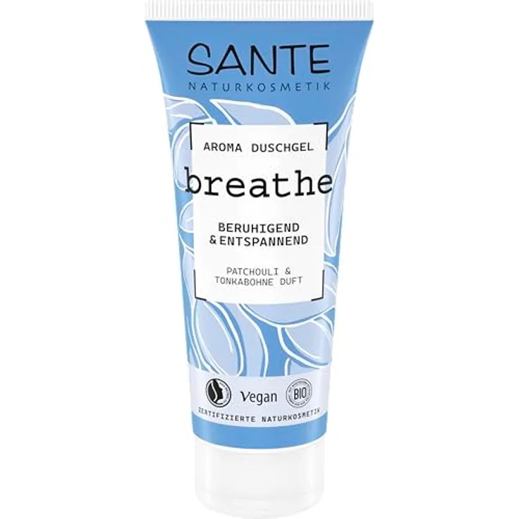 SANTE Breathe Aroma Duschgel Patchouli & Tonkabohne, 200 ml, Beruhigendes Duschgel mit Natürlichen Düften, Vegan & Dermatologisch Getestet
