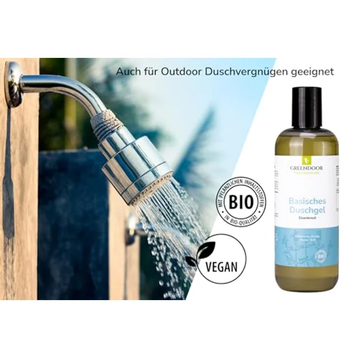 GREENDOOR Basisches Bio Duschgel Eisenkraut 500ml, biologisch abbaubar, Naturkosmetik ohne Sulfate Silikone Konservierungsmittel, natürlich ohne Tierversuche – Bild 3