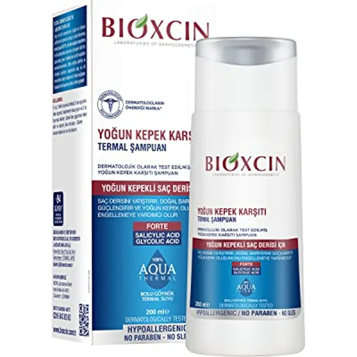 BIOXCIN Bioxcin Anti-Schuppen Intensive Thermal Shampoo, 200ml - Gegen starke Schuppenbildung & Juckreiz, mit Octopirox®, Zink & Thermalwasser