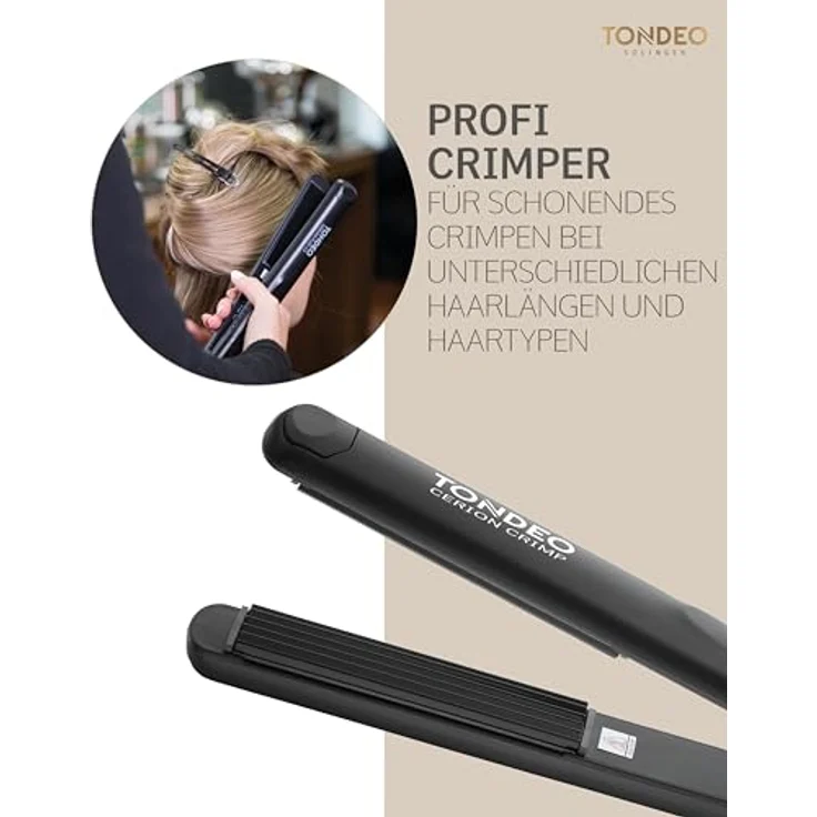 Tondeo Cerion Crimp Kreppeisen mit Keramikbeschichtung stufenlose Drehkupplung, stufenlose Steueung, federnd gelagerte Heizelemente – Bild 6