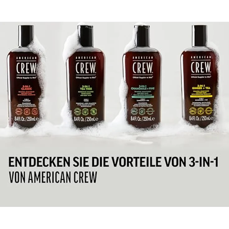 American Crew 3-IN-1 Tea Tree Shampoo, Conditioner und Duschgel 3in1 1000 ml – Bild 6