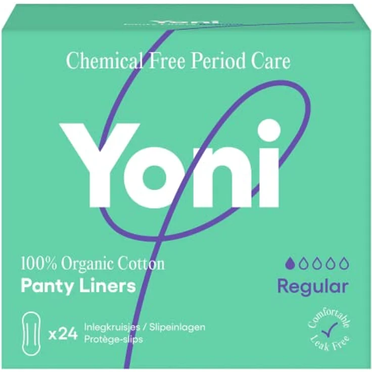 Yoni Slipeinlagen Normal, 24er Pack aus 100% Bio-Baumwolle, hypoallergen, atmungsaktiv, chemikalienfrei, für leichte Blutung – Bild 1