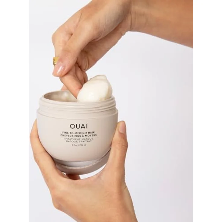 OUAI Behandlungsmaske Reparieren und Wiederherstellen des Haares mit der tief feuchtigkeitsspendenden Haarmaske Hinterlässt ein weiches, glattes und starkes Haar, frei von Parabenen und Phthalaten (237 ml) (fein/mittel) – Bild 4