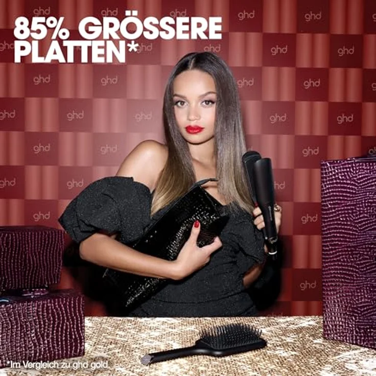 ghd chronos™ max Geschenkset, Styler mit breiten Platten, Professional HD Motion-Responsive™ Technologie, inkl. Paddle Brush und Hitzeschutz-Tasche – Bild 3