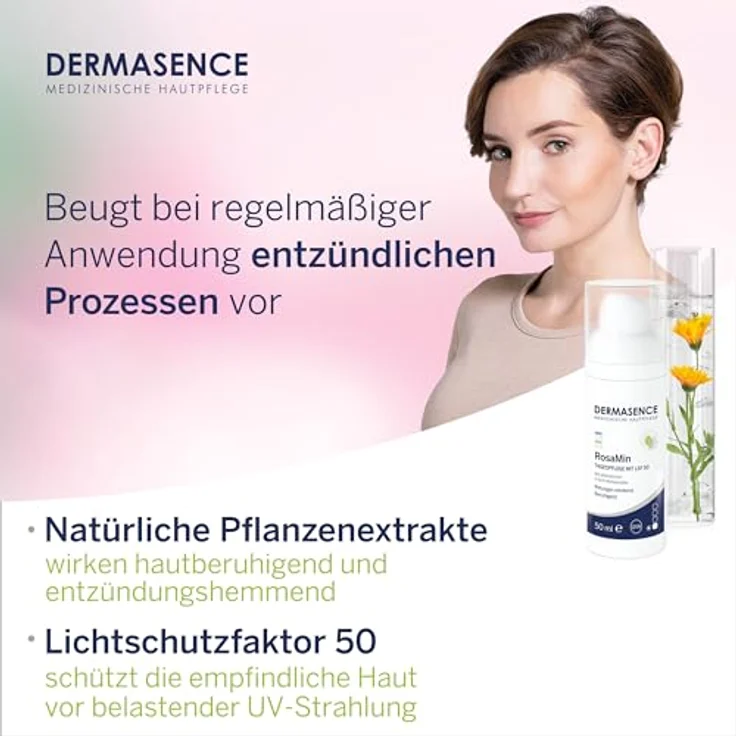 Dermasence Rosami Tagespflege Lf50 50 ml, mit pflanzlichem 5-fach-Wirkkomplex – Bild 4