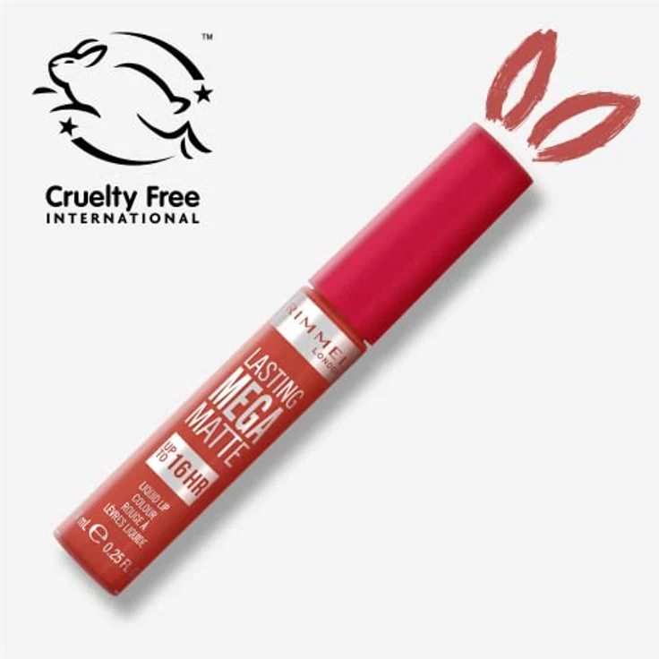 Rimmel Lasting Mega Matte, matter Flüssig-Lippenstift mit 16 Std. Haltbarkeit, Farbton Scarlet Flames, 7,4 ml – Bild 5