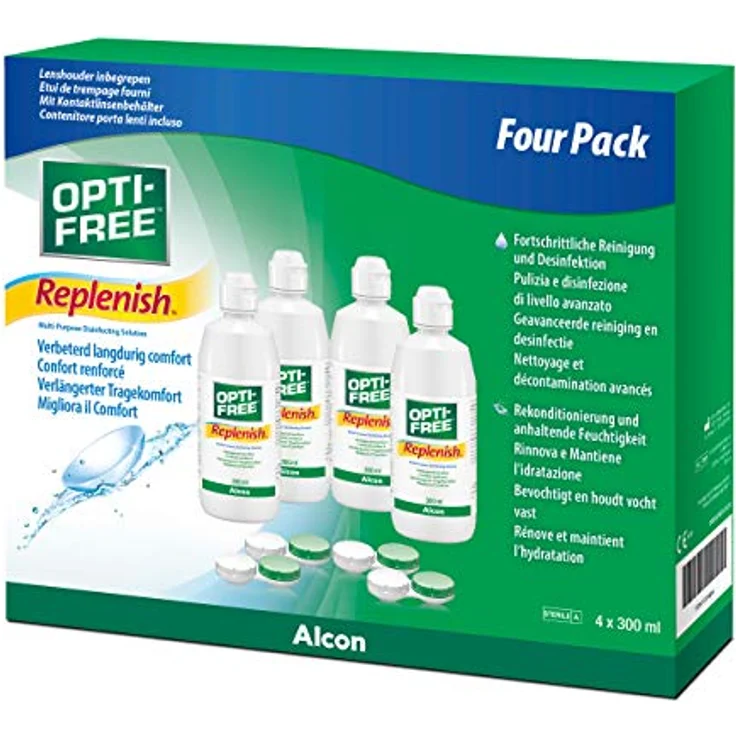 Opti-Free Replenish Kontaktlinsen-Pflegemittel, Systempack, 4 x 300 ml - Preisvergleich – Bild 4