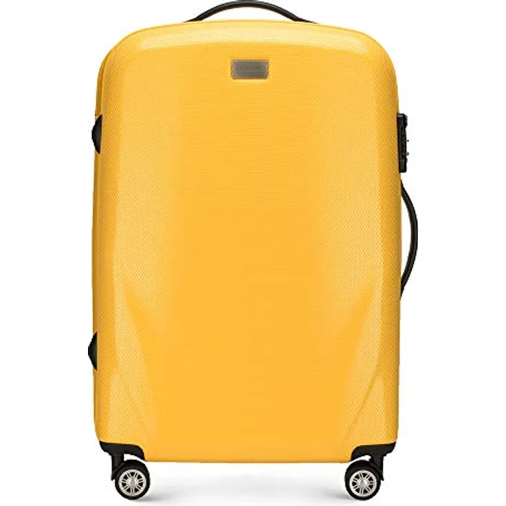 WITTCHEN Koffer – Mittelgroßer | hartschalen, Material: polycarbonat | hochwertiger und Stabiler | Gelb | 64 L | 68x46x23 cm