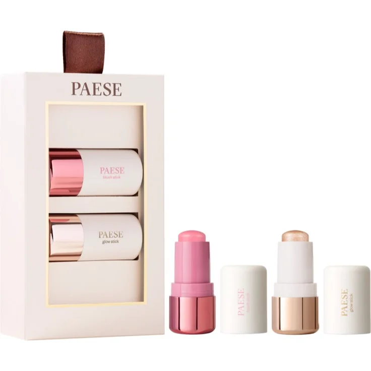 Paese Giftset Unwrap the Glow, Contouring & Highlighter Set mit Butter Blend Blush Stick und Glow Stick, 6 g je Produkt