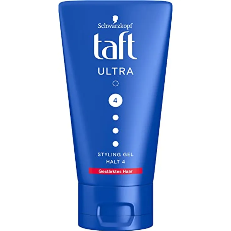 Taft Styling Gel Ultra (150 ml) mit Haltegrad 4, Haargel für gestärktes Haar und ohne zu verkleben, Gel für bis zu 24 h Halt auch bei Feuchtigkeit und Wind, vegane Formel