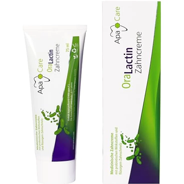OraLactin ApaCare Remineralisierende Zahncreme mit probiotischer Wirkung | flüssiger Zahnschmelz, L-Arginin | 3 x 75ml – Bild 3