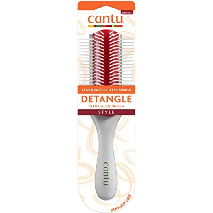 Cantu Dicker Entwirrungspinsel, zuverlässiger Entwirrungshelfer mit rutschfestem Griff, orange, weiß – Bild 1