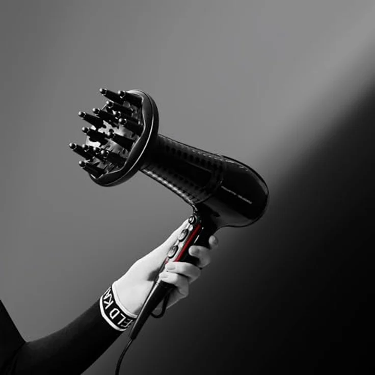 Rowenta CV581LF0 Studio Dry Karl Lagerfeld Haartrockner, 3 Temperatur- und 2 Gebläsestufen, 2100 Watt, DC-Motor, schwarz – Bild 7