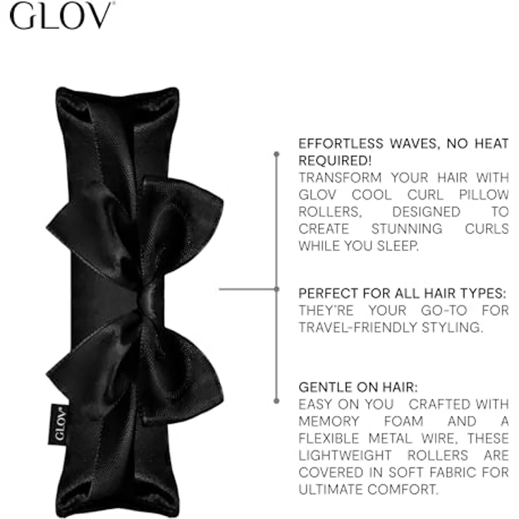 GLOV COOLCURL RIBBON ROLLERS, 4er Set Hitzefreie Schaumstoff Lockenwickler mit Satinbändern für große Locken, ideal für alle Haartypen – Bild 2