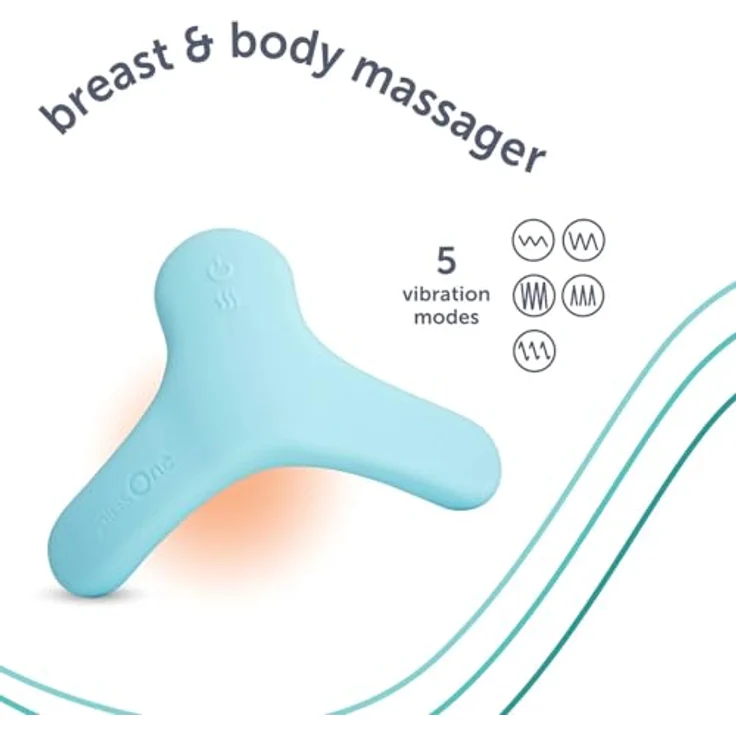 plusOne Breast Body Warming Lactation Massager, 5 Vibrationsmodi, wasserdicht, ergonomisches Design für gezielte Massage – Bild 4