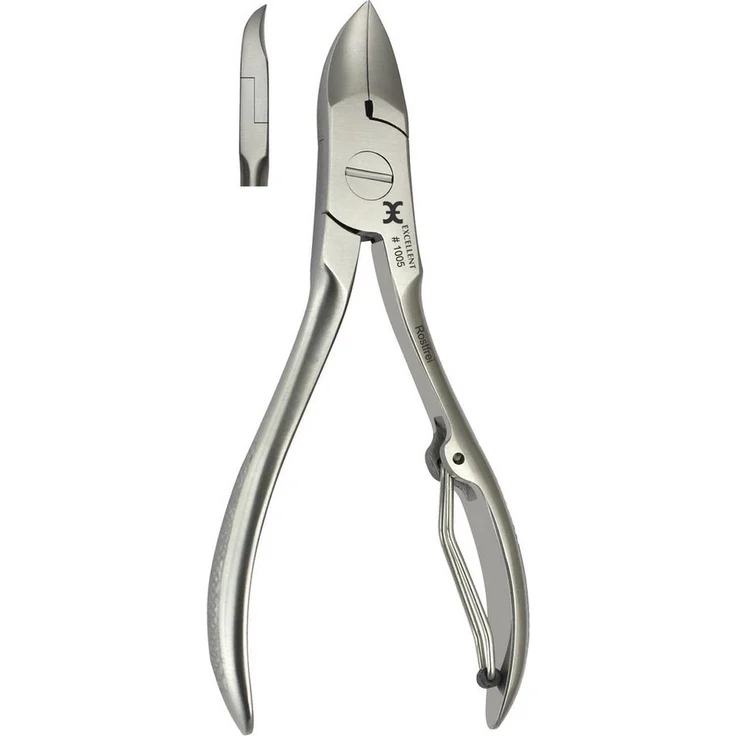 Excellent Solingen Nagelzange, gebogene Schneide aus rostfreiem Edelstahl, ergonomisch, 10.5 cm