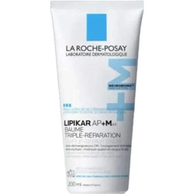 La Roche-Posay Lipikar Balsam AP+Max, Rückfettende Bodylotion für trockene, neurodermitisneigende Haut, mildert Juckreiz, 200 ml