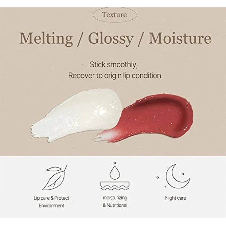 mixsoon veganer schmelzender Lippenbalsam (getrocknete Rose), feuchtigkeitsspendend mit Illipe-Butter und Sheabutter, 0,14 oz / 4,1 g – Bild 3