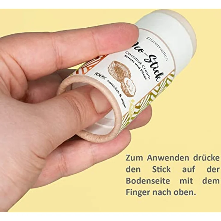 puremetics Deo-Stick Coconut-Cream, 50 ml, veganer Körperpflege-Deodorant mit exotischem Kokosduft, ohne Aluminium – Bild 3