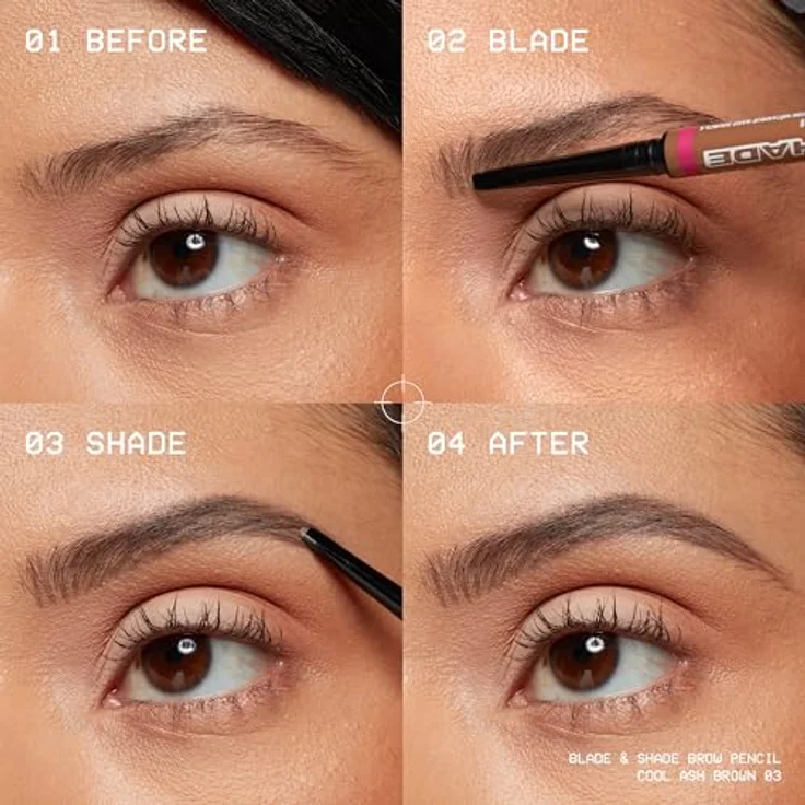 NYX Professional Makeup Blade & Shade Augenbrauenstift mit Bürste, Farbton Black, 0.06 g, präzise Korrektur und langanhaltender Effekt – Bild 6