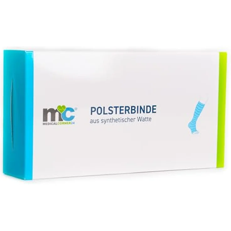 Medicalcorner24 Polsterbinde, synthetische Watte, 3 m x 15 cm, 5 Rollen – hautfreundliches, dehnbares Verbandmaterial für Erste Hilfe – Bild 1
