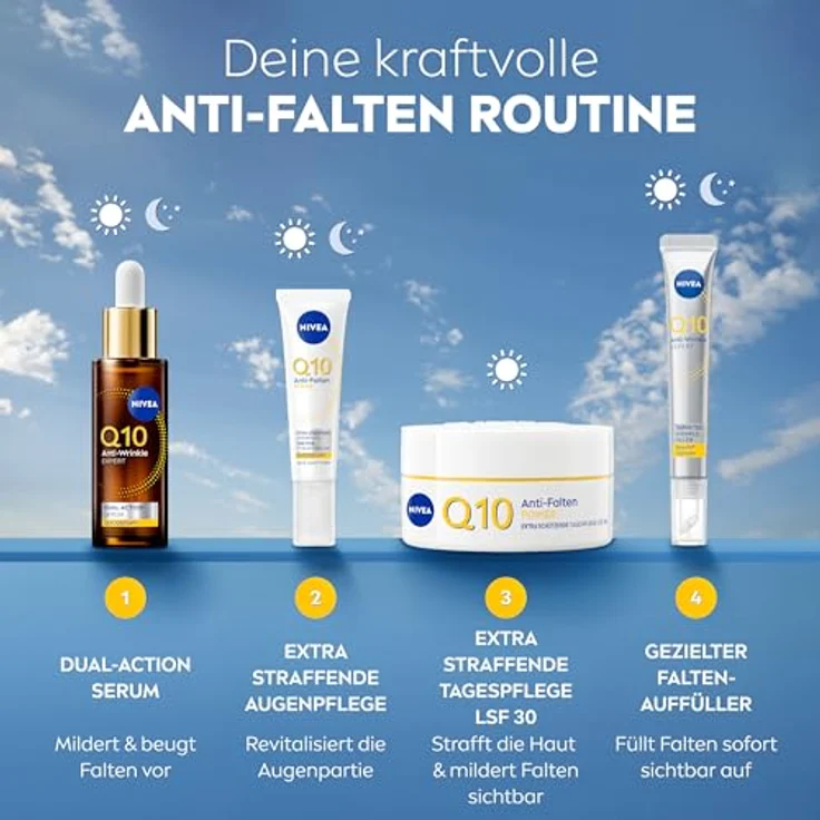 NIVEA Q10 Anti-Falten POWER Extra Straffende Tagespflege, 50ml, LSF 30 mit Hyaluronsäure und Kollagen-Booster – Bild 7