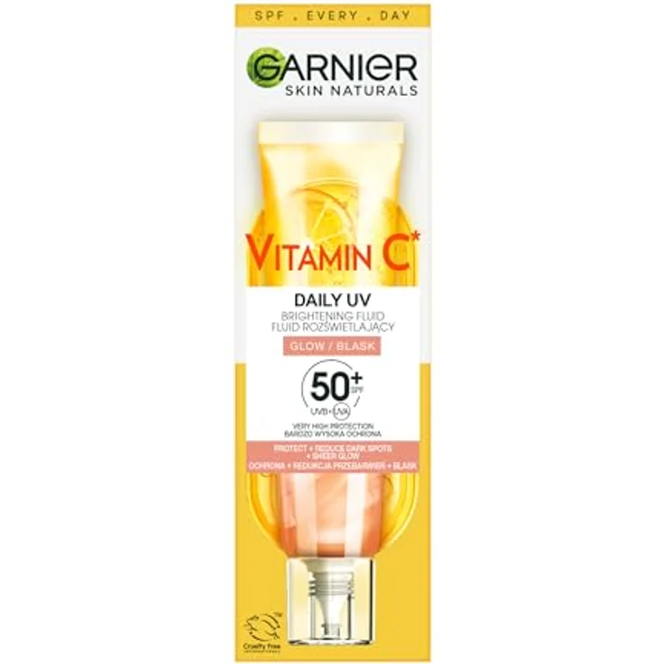 Garnier Vitamin C Tagesleuchtfluid mit SPF50+, 40ml - Feuchtigkeitsspendende Gesichtscreme mit Mineralpigmenten für strahlenden Glow – Bild 2