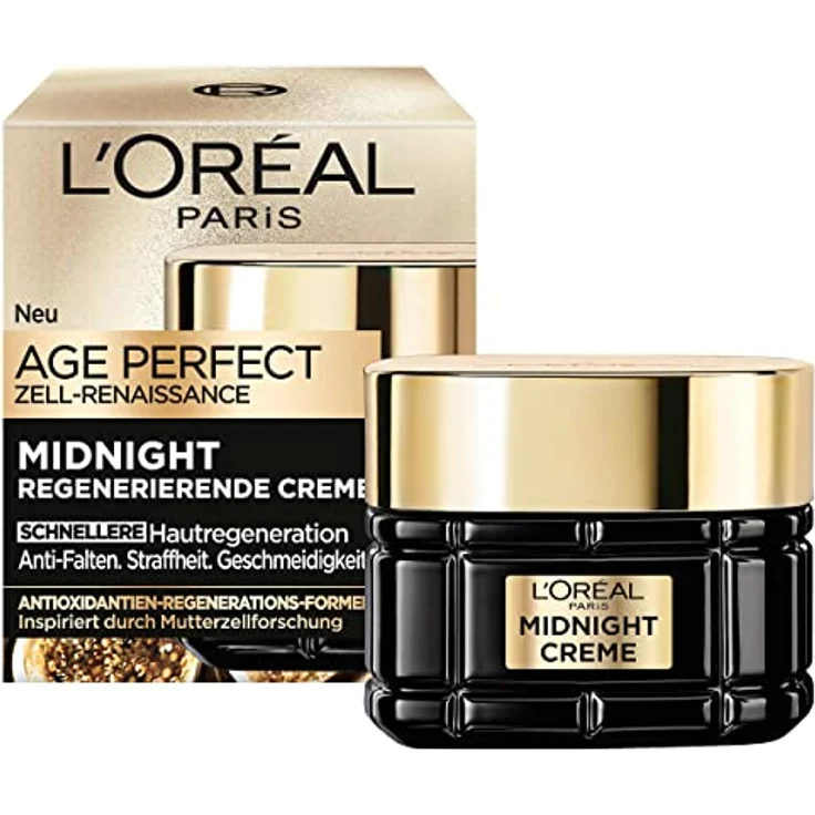 L'Oréal Paris Age Perfect Zell-Renaissance Midnight Regenerierende Creme, 50 ml - Regeneriert die Haut über Nacht & schützt tagsübermit einzigartiger Antioxidantien-Regenerationsformel, für jugendlich aussehende Haut – Bild 1