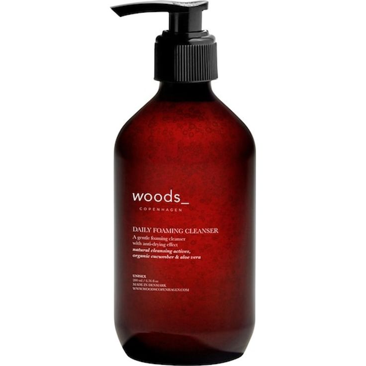 Woods Copenhagen Daily Foaming Cleanser, milder Reinigungsschaum mit Aloe Vera und Gurkenextrakt, 200 ml, Unisex