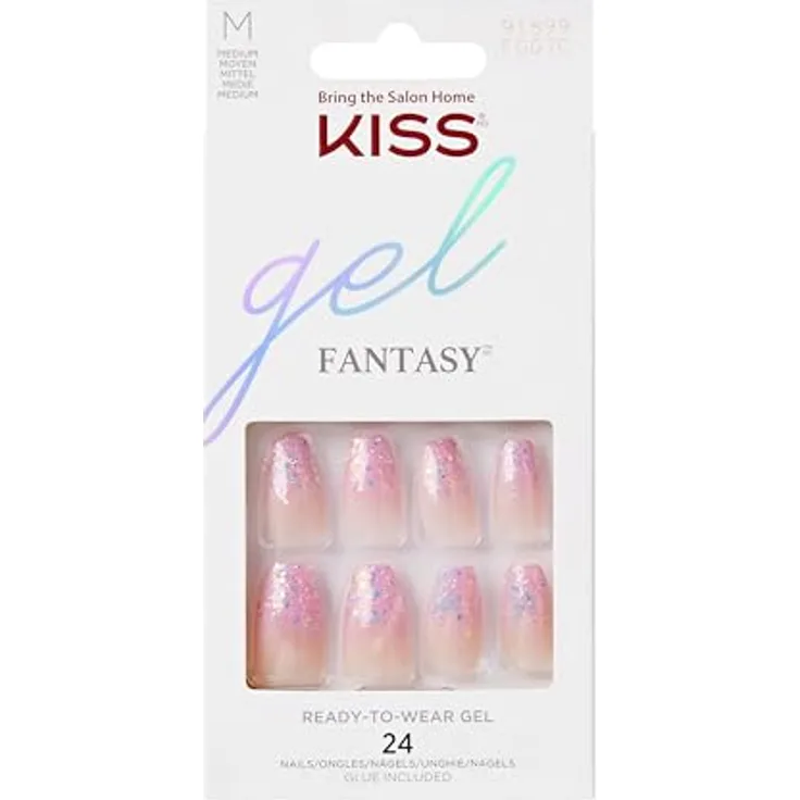 KISS Gel Fantasy Ready to Wear Gel künstliche Fingernägel Winter Sparks 24 St.