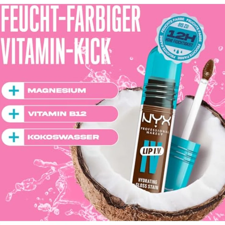 NYX Professional Makeup Lip IV, langlebiger Lipgloss mit feuchtigkeitsspendender Wirkung, Farbton 04 - COCOA QUENCHI, 5 ml – Bild 5