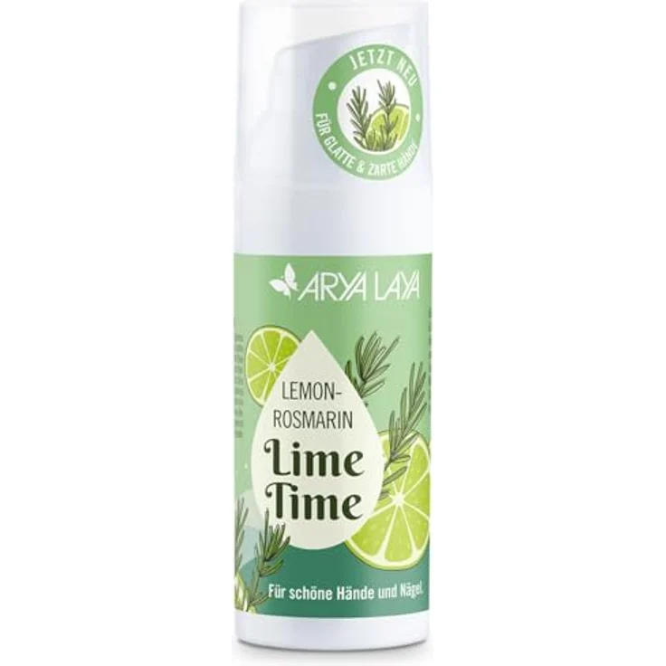 ARYA LAYA Lemon-Rosmarin Handpflege, 50 ml Airless-Spender, vegan, Lime Time (Special Edition) für zarte Hände – Bild 1