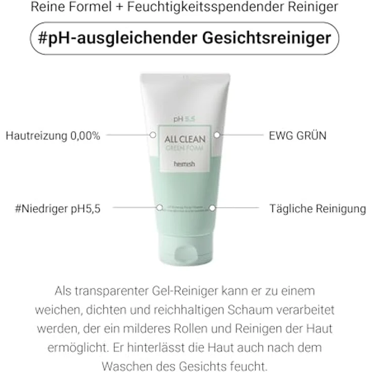 Heimish All Clean Foam pH 5,5 Gesichtsreinigungsgel 150 g mit reinigender Wirkung – Bild 4