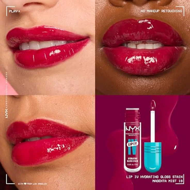 NYX Professional Makeup Lip IV Lipgloss, feuchtigkeitsspendend, langanhaltend, Farbton Magenta Mist, 5 ml – Bild 2