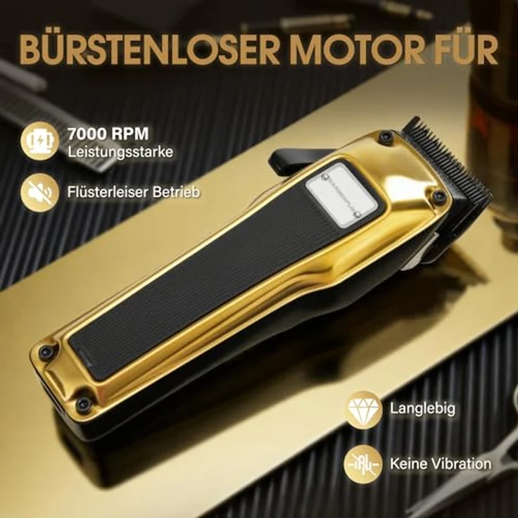 BarberPub HC176, Elektrische Haarschneidemaschine Profi mit 6 Klingen, 2 Gehäusedeckeln, Ladestation und bürstenlosem Motor – Bild 2