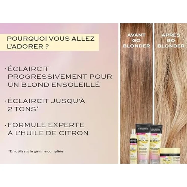 John Frieda Go Blonder Conditioner, 75 ml, für blondiertes Haar mit aufhellenden Eigenschaften – Bild 5
