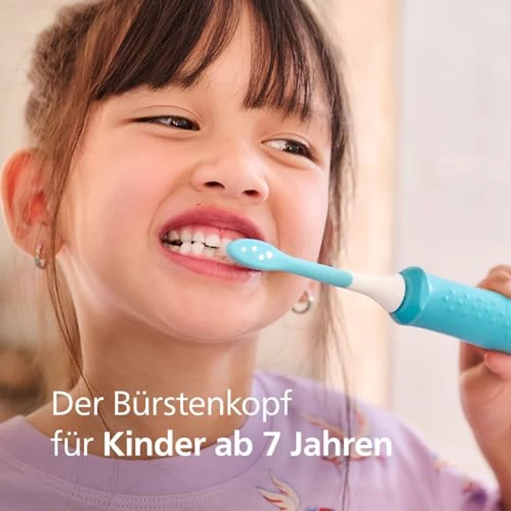 PHILIPS Sonicare For Kids, Original Ersatzbürstenköpfe für Kinder ab 7 Jahren, 4er-Pack, HX6044/90 - Sanfte Reinigung, speziell für Kinder entwickelt, blau – Bild 2