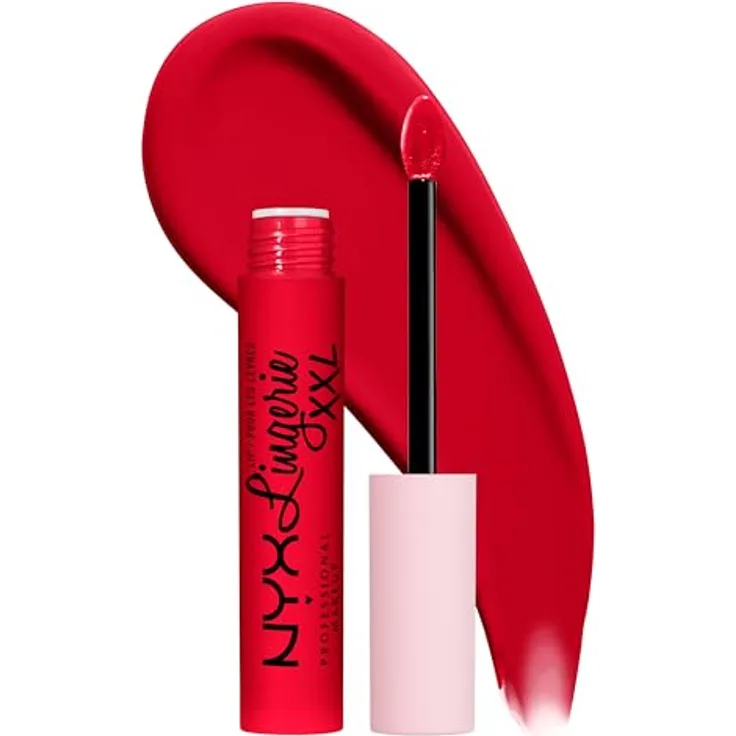 NYX Professional Makeup Lip Lingerie XXL Lippenstift, 4 ml, bis zu 16 Stunden Halt, mattes Finish, kussecht, Nude/Rosé Töne