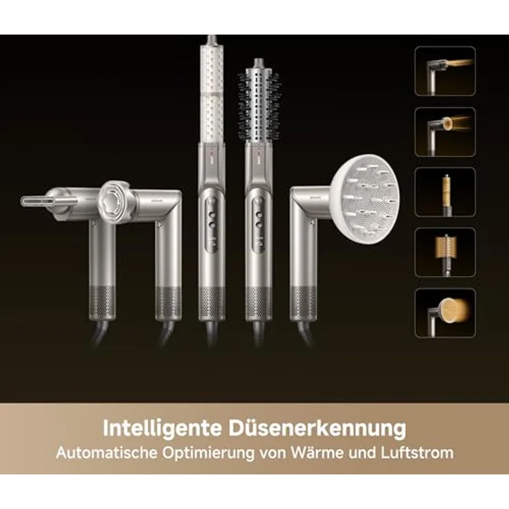 DREAME Dazzle, Haartrockner mit intelligenten Düsenerkennung, 5 Aufsätzen, 110.000 U/min Motor, Smart-Display, 300 Mio. negative Ionen, 3 Modi, abnehmbare Lufteintrittsöffnung – Bild 3