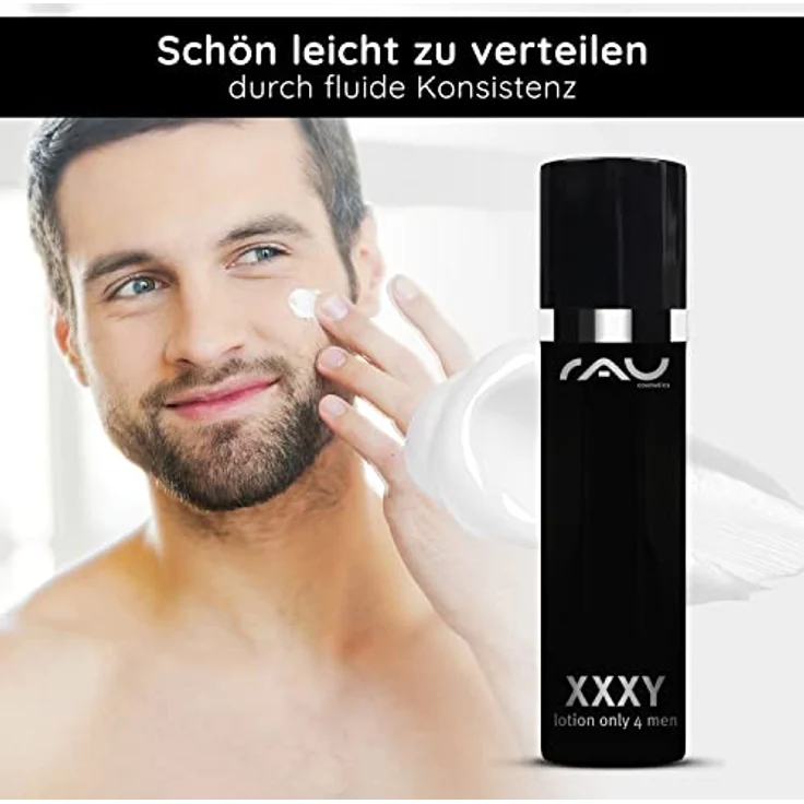 RAU Cosmetics Männer Gesichtscreme XXXY Lotion 50 ml - Anti-Aging Creme für Herren gegen Falten - Feuchtigkeitscreme für reife trockene Haut - Aftershave Creme gegen Pickel, maskulin duftend – Bild 3