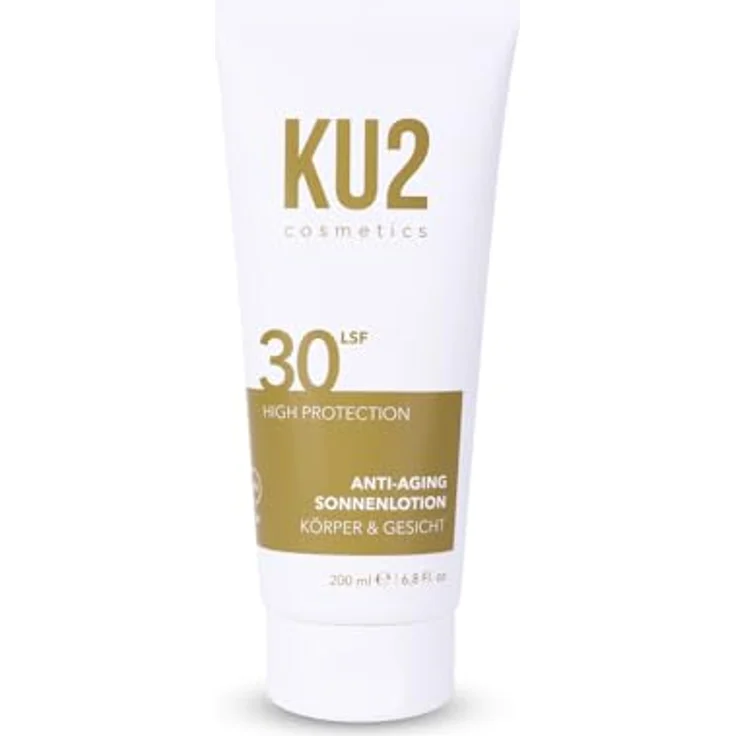 KU2 Cosmetics Anti-Aging Sonnenlotion SPF 30, UVA- & UVB-Schutz für Gesicht & Körper, feuchtigkeitsspendende Pflegeformel, 200 ml, Made in Germany – Bild 1