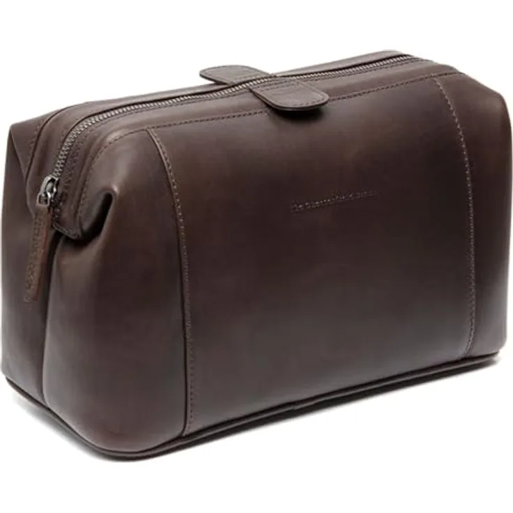 The Chesterfield Brand Biassa Washbag Brown, Kulturbeutel aus hochwertigem Leder, 28 x 14,5 x 14,5 cm