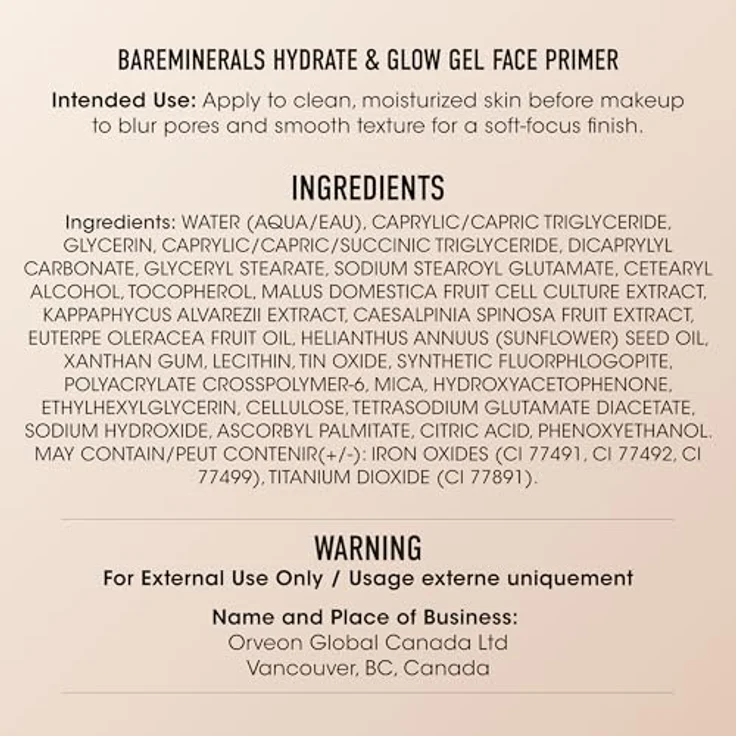 bareMinerals Prime Time Hydrate & Glow Primer, ultraleichtes Serum mit intensiver Feuchtigkeitsversorgung und mineralischen Pigmenten, 30 ml BLANC – Bild 9