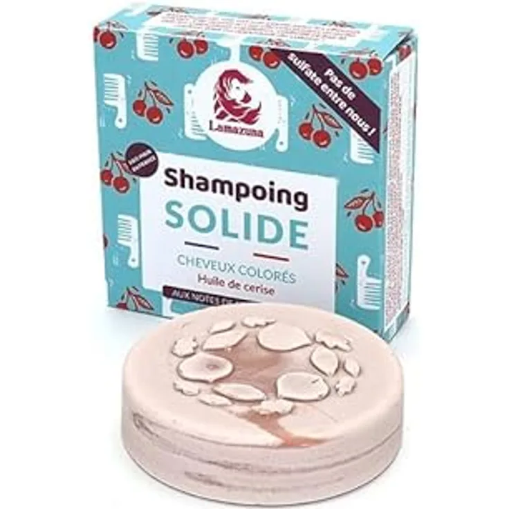 Shampoing Solide Pour Cheveux Colorés, Huile de Cerise und Puderpuder, 70 ml