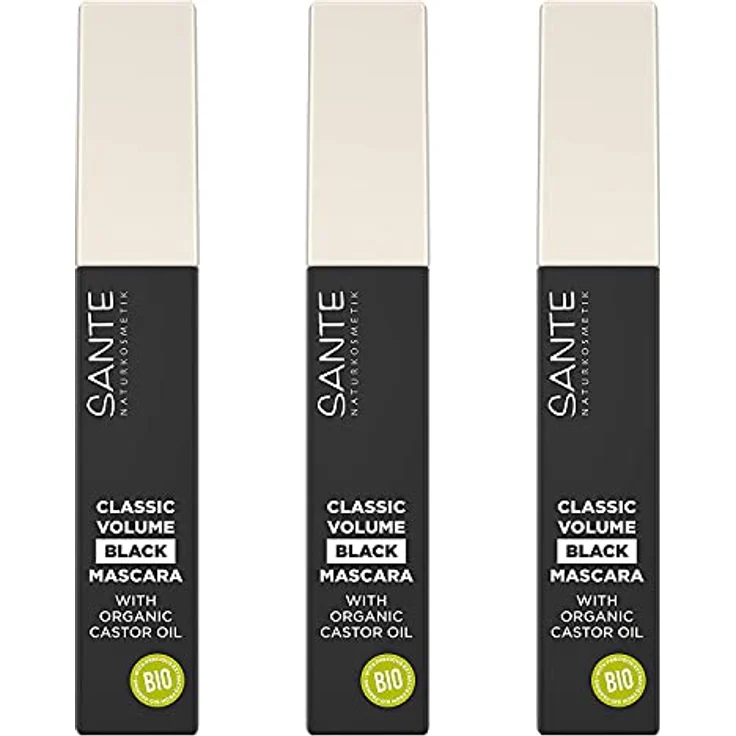 3 x SANTE Naturkosmetik Classic Volume Mascara 01 black Wimperntusche vegan je 8ml – Bild 1
