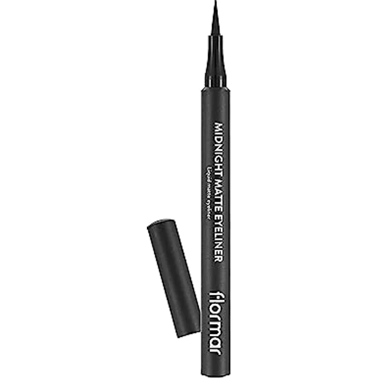 flormar Midnight Matte Eyeliner, Filzstift mit Matt-Effekt, Farbton 01 Black, 1,2 ml, für präzise und abriebfeste Linien – Bild 1