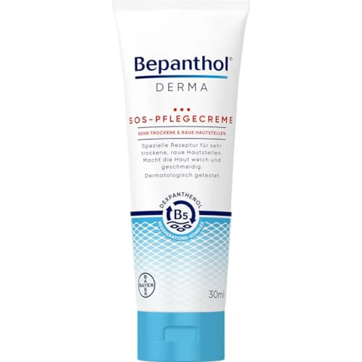 Bepanthol Derma SOS-Pflegecreme, intensive Feuchtigkeitscreme für sehr trockene Haut, 30 ml – Bild 1